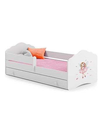 Lit enfant FIONA avec tiroir balustrade et matelas inclus