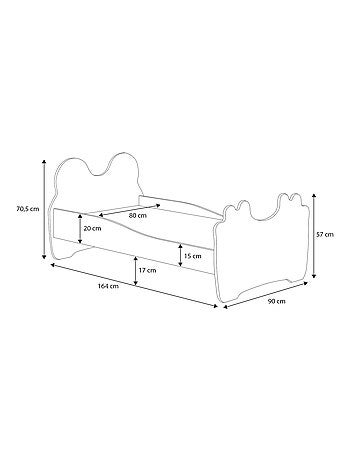 Lit enfant fille MOUNA avec matelas et cadre