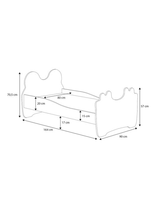 Lit enfant fille MOUNA avec matelas et cadre - Kiabi