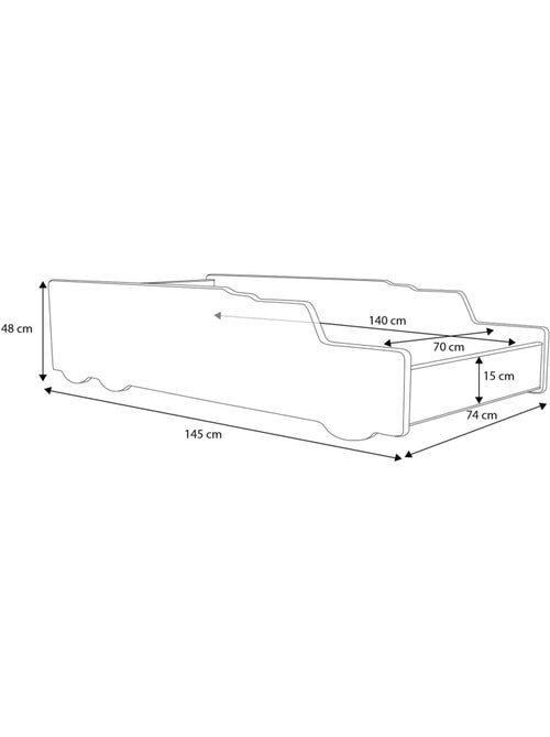 Lit enfant garçon Camion benne avec matelas et sommier inclus - Kiabi
