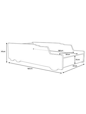 Lit enfant garçon Camion de ciment avec matelas et sommier inclus