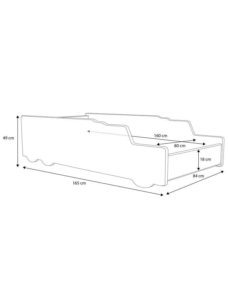 Lit enfant garçon Camion de ciment avec matelas et sommier inclus Blanc Jaune Noir - Kiabi