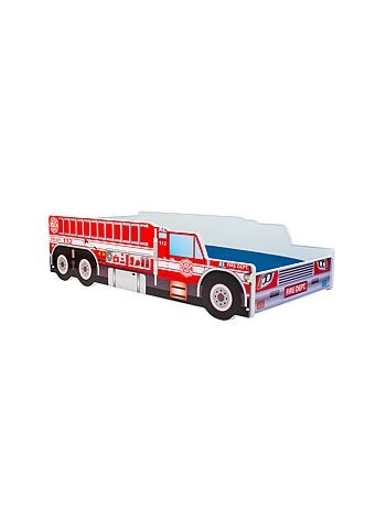 Lit enfant garçon Camion de pompier avec matelas et sommier inclus