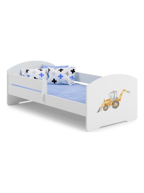Lit enfant garçon LOU avec balustrade et matelas inclus - Kiabi