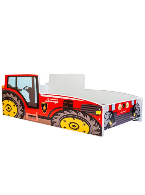Lit enfant garçon tracteur rouge avec matelas et sommier inclus - Kiabi