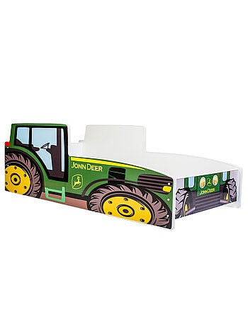 Lit enfant garçon tracteur vert avec matelas et sommier inclus