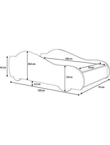 Lit enfant garçon voiture de police avec matelas et sommier inclus