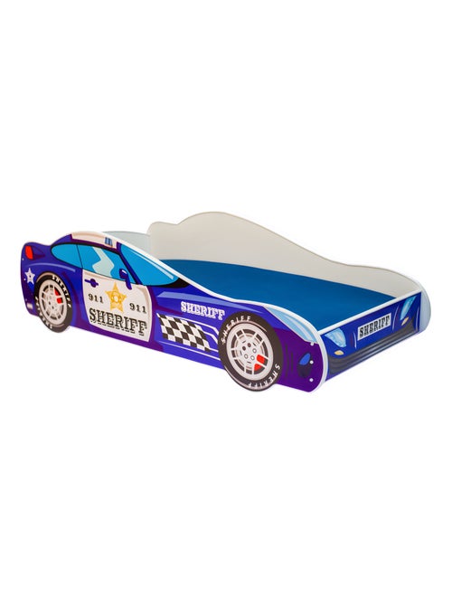 Lit enfant garçon voiture de police avec matelas et sommier inclus - Kiabi