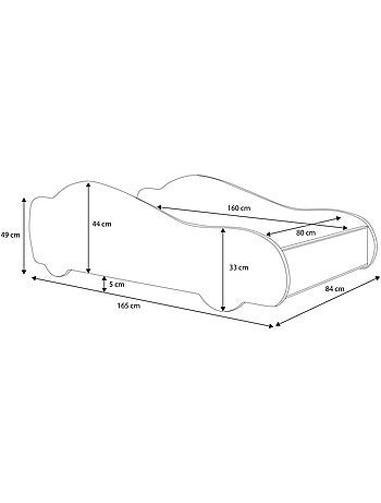 Lit enfant garçon voiture de police avec matelas et sommier inclus