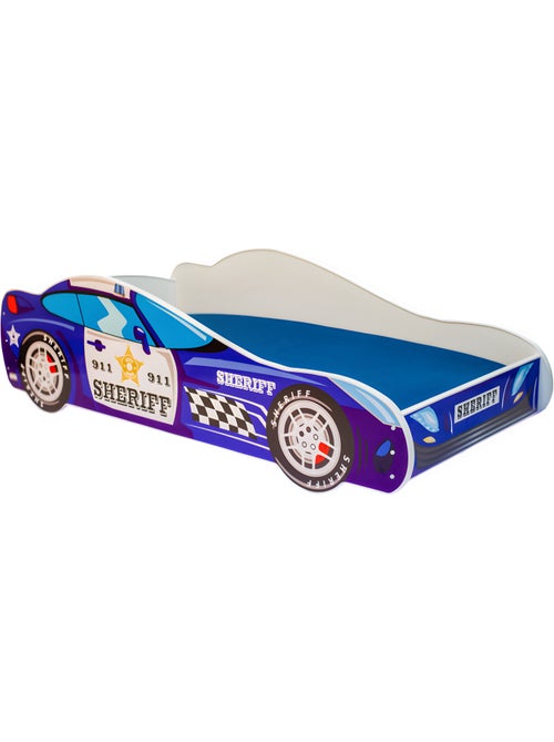 Lit enfant garçon voiture de police avec matelas et sommier inclus - Kiabi