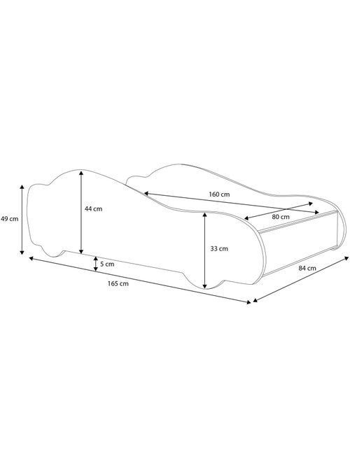 Lit enfant garçon voiture de police avec matelas et sommier inclus - Kiabi