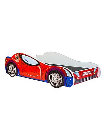 Lit enfant garçon voiture spider man avec matelas et sommier inclus
