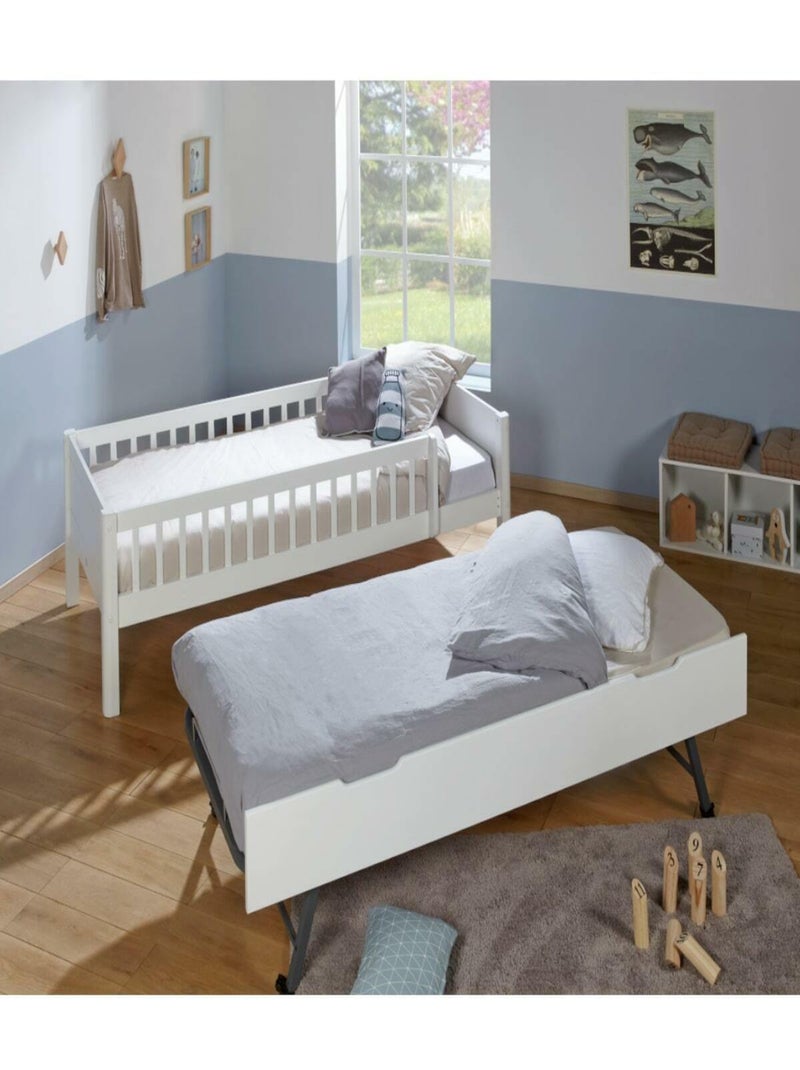 Lit enfant gigogne avec barrières Victoria - AKITEN RETAIL Blanc Blanc - Kiabi