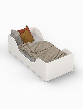 Lit enfant inspiration Montessori au sol blanc