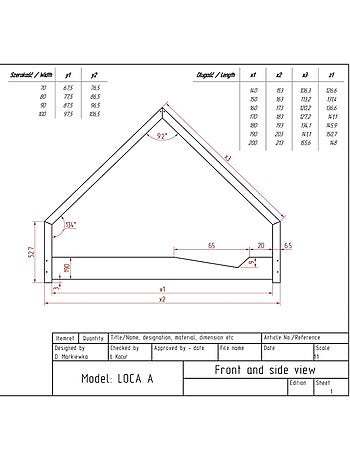 Lit enfant loca a 80×190 cm pin massif