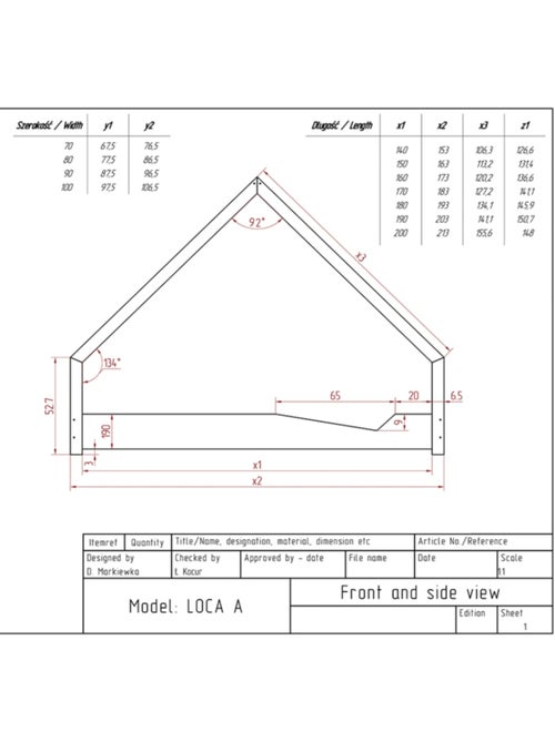 Lit enfant loca a 80×190 cm pin massif - Kiabi