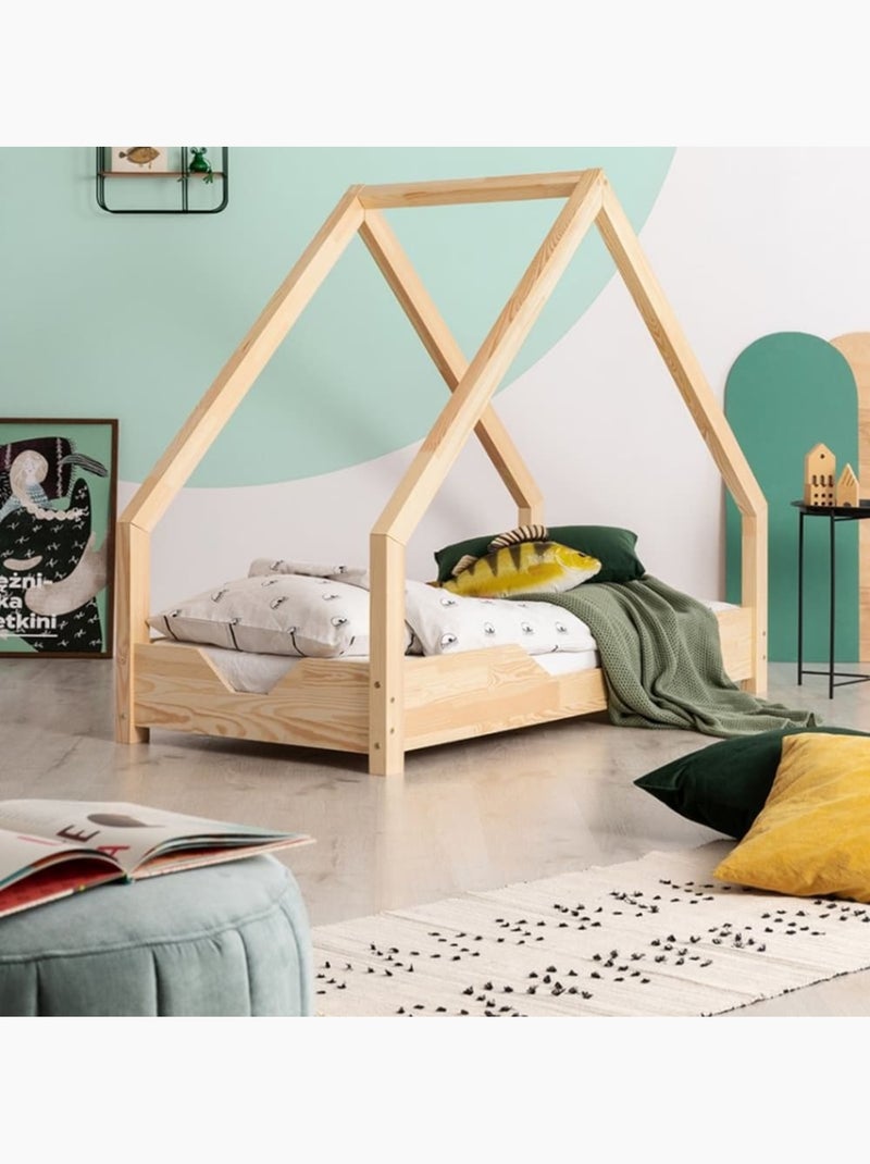 Lit enfant loca b 80×190 cm pin massif Beige - Kiabi