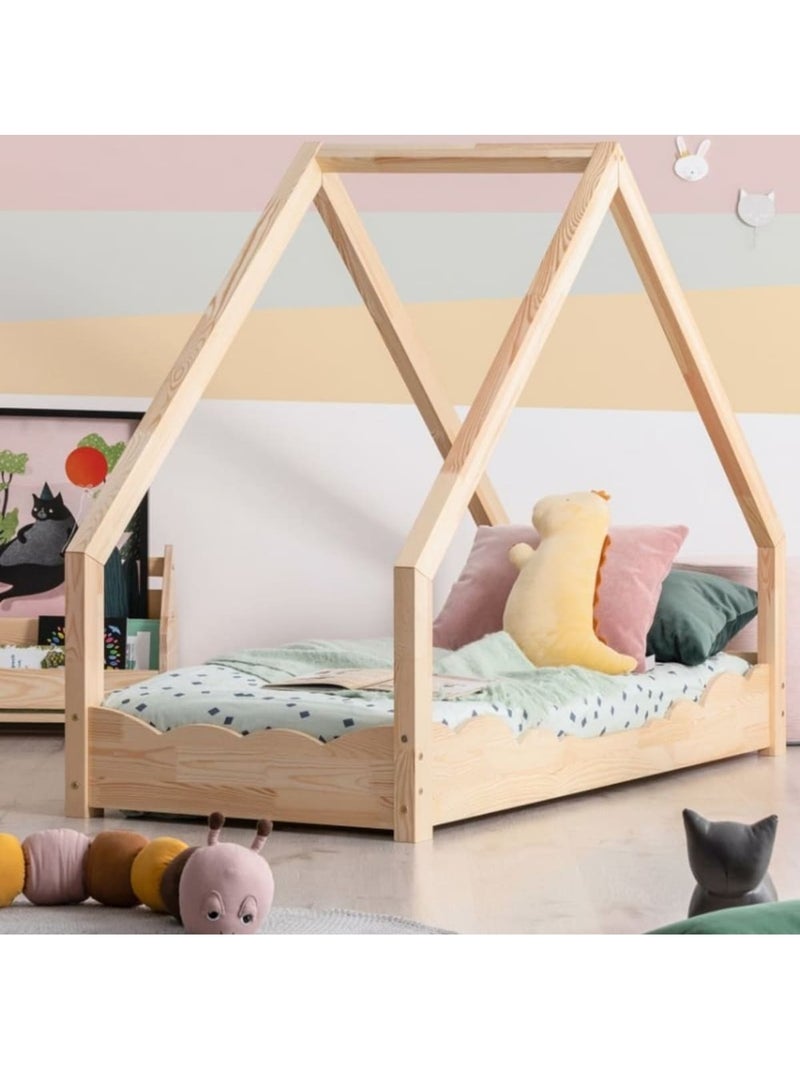 Lit enfant loca d 70×140 cm pin massif Beige - Kiabi