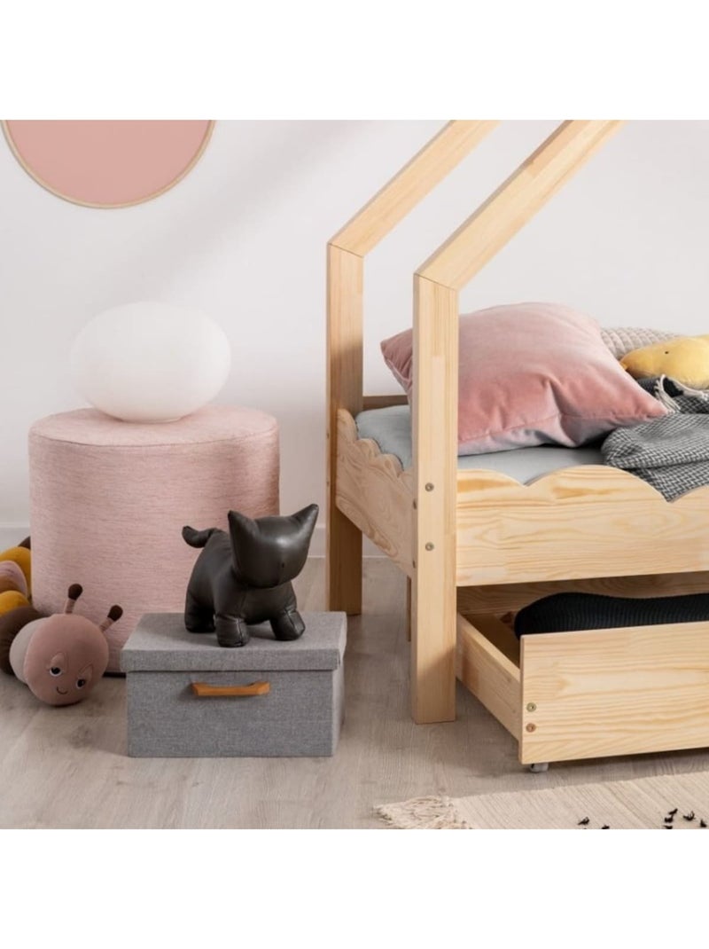 Lit enfant loca d 70×140 cm pin massif Beige - Kiabi