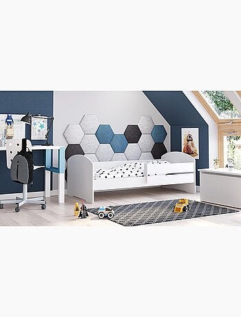 Lit enfant LOU avec balustrade et matelas inclus