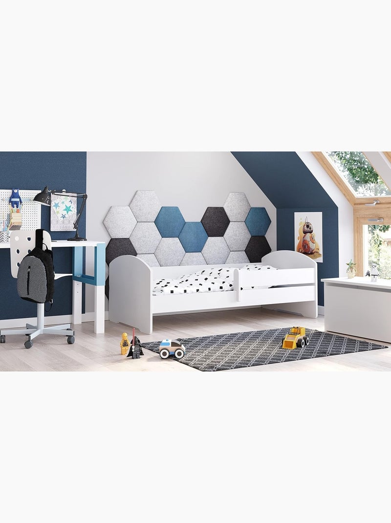 Lit enfant LOU avec balustrade et matelas inclus Blanc - Kiabi
