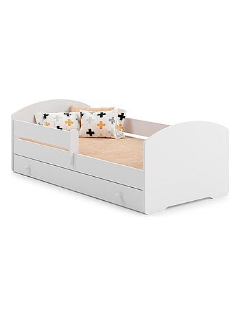 Lit enfant fille LOU avec tiroir balustrade et matelas inclus