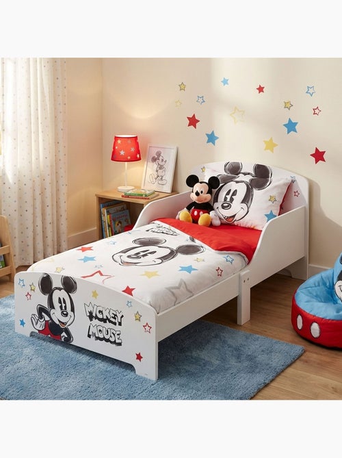Lit enfant Mickey 70x140 cm - MDF blanc - Kiabi