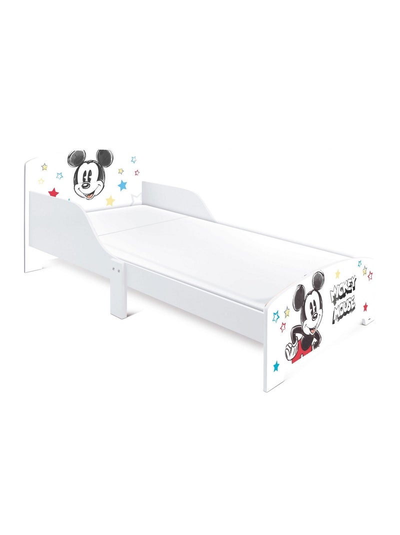 Lit enfant Mickey 70x140 cm - MDF blanc Blanc - Kiabi