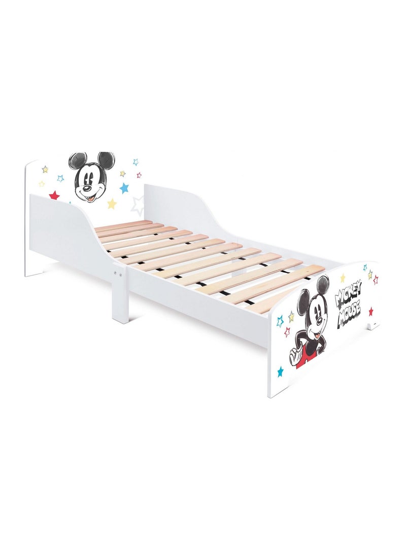 Lit enfant Mickey 70x140 cm - MDF blanc Blanc - Kiabi