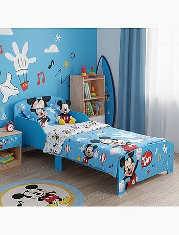 Lit enfant Mickey 70x140 cm - MDF bleu