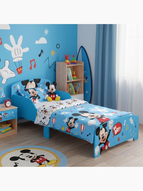 Lit enfant Mickey 70x140 cm - MDF bleu - Kiabi Lit enfant Mickey 70x140 cm - MDF bleu - Kiabi