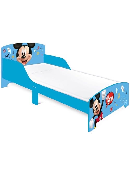 Lit enfant Mickey 70x140 cm - MDF bleu - Kiabi Lit enfant Mickey 70x140 cm - MDF bleu - Kiabi