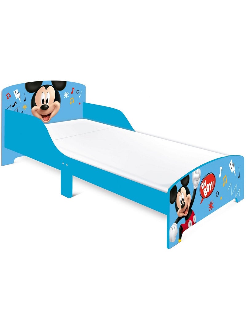Lit enfant Mickey 70x140 cm - MDF bleu Bleu - Kiabi