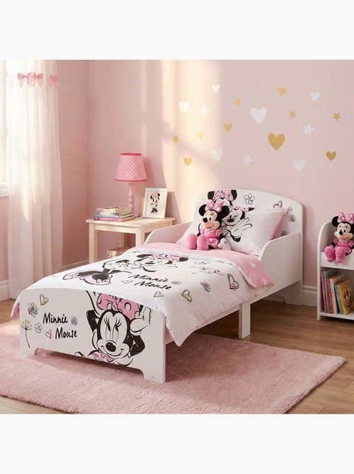 Lit enfant Minnie 70x140 cm - MDF blanc - Kiabi