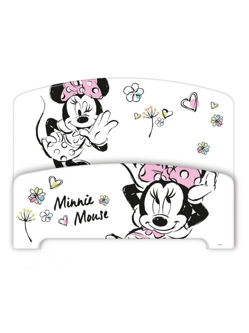 Lit enfant Minnie 70x140 cm - MDF blanc - Kiabi