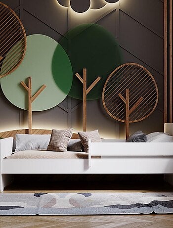 Lit enfant mixte garçon et fille Aksil avec sommier et matelas