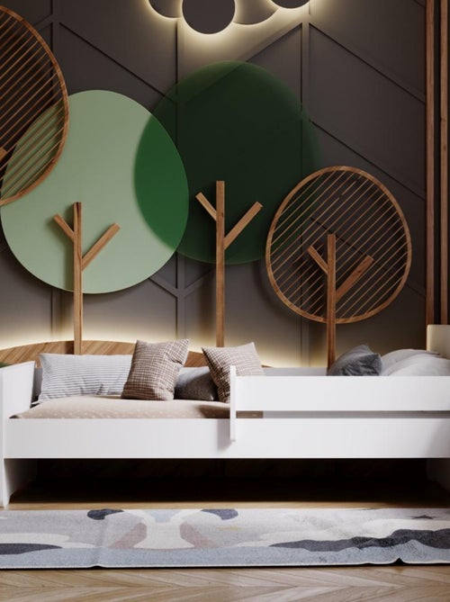 Lit enfant mixte garçon et fille Aksil avec sommier et matelas - Kiabi Lit enfant mixte garçon et fille Aksil avec sommier et matelas - Kiabi