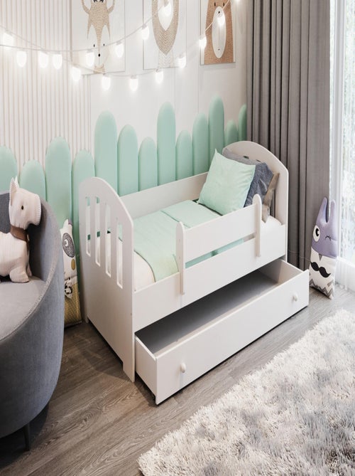 Lit enfant mixte garçon et fille Liam avec tiroir 160×80 - Kiabi
