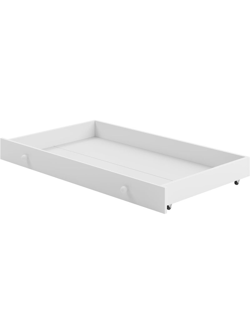 Lit enfant mixte garçon et fille LOU avec tiroir balustrade et matelas inclus Blanc Rouge Noir - Kiabi