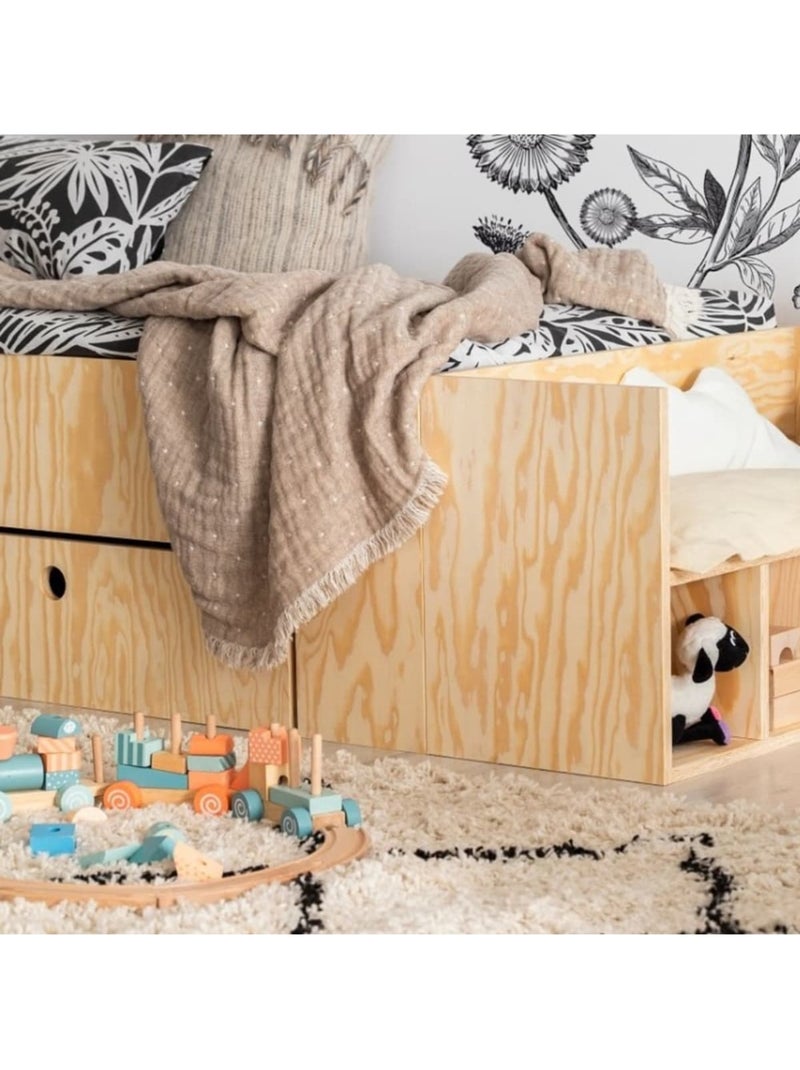 Lit enfant mlc 90×180 cm contreplaqué Beige - Kiabi