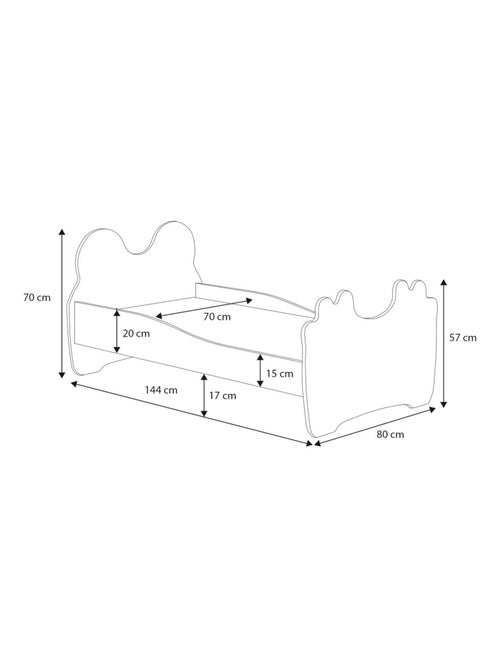 Lit enfant MOUNA avec matelas et cadre - Kiabi