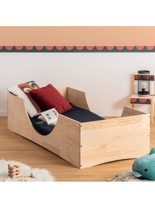 Lit enfant pepe 2 80×190 cm pin massif - Kiabi