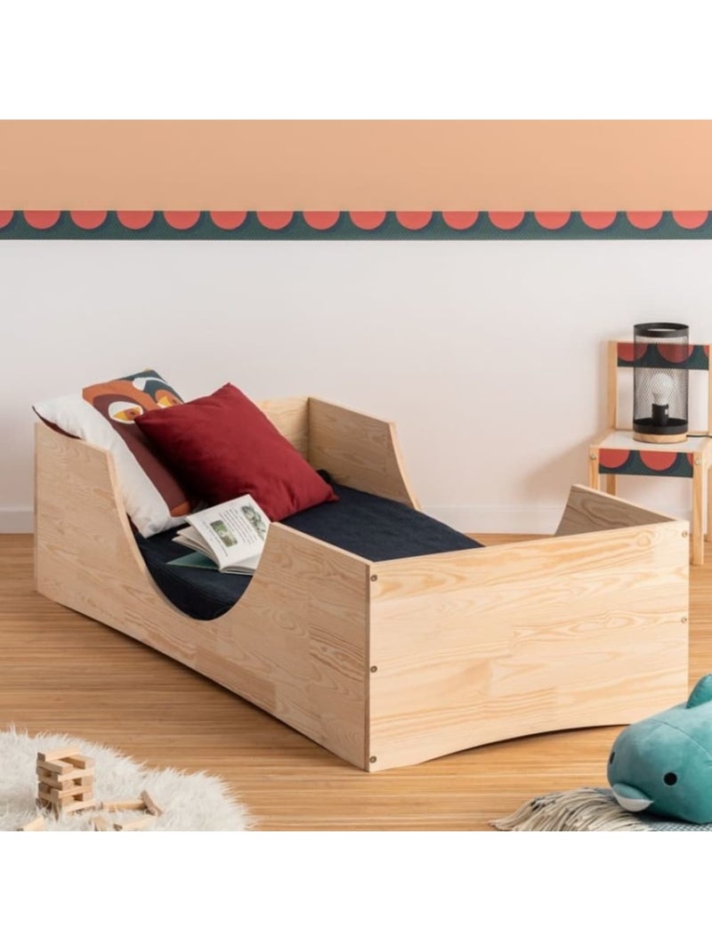 Lit enfant pepe 2 80×190 cm pin massif Beige - Kiabi