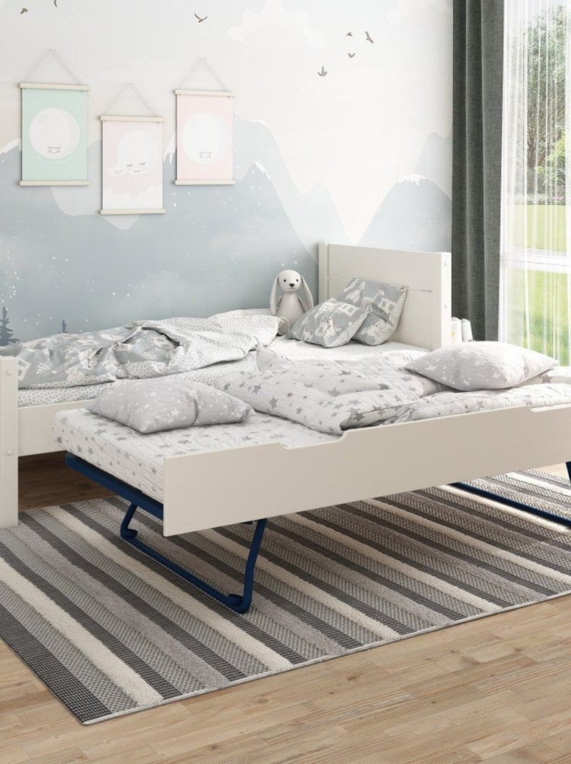 Lit enfant pin massif  ACHILLE Blanc - Kiabi