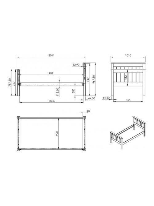 Lit enfant pin massif  ARTHUR - Kiabi