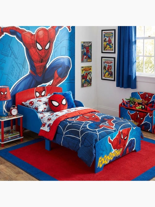 Lit enfant Spiderman 70x140 cm - MDF rouge - Kiabi