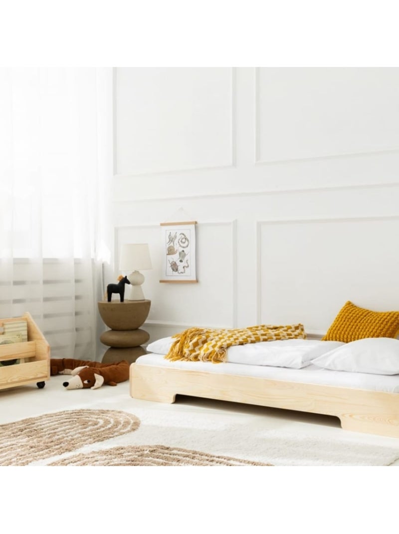 Lit enfant talo 2 90×190 cm pin massif Beige - Kiabi