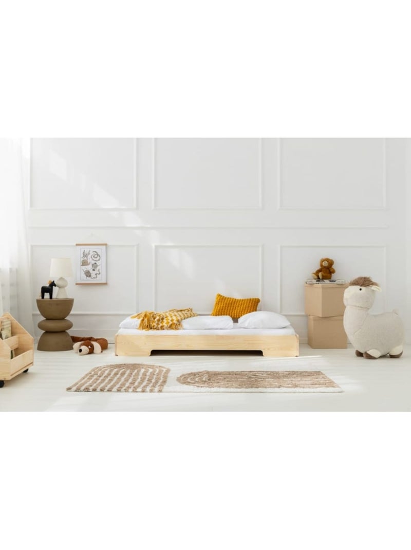 Lit enfant talo 2 90×190 cm pin massif Beige - Kiabi