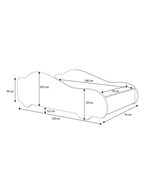 Lit Enfant Voiture Batman Noir – Design Batcar, Batmobile - 140 x 70 cm sommier inclus - Kiabi