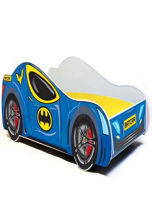 Lit Enfant Voiture De Batman Batcar Bleu Avec Et Sommier Inclus - Kiabi
